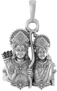 Sterling Silver God Ram and Maa Sita Pendant Sita Locket SU752