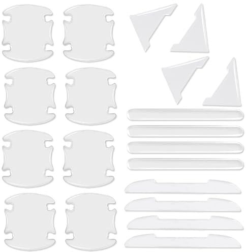 20 Pièces Film Protection Poignée Porte Auto, Film Transparent Protection Peinture, Autocollants Anti-Rayures pour Plupart Poignées Porte Creux Coques