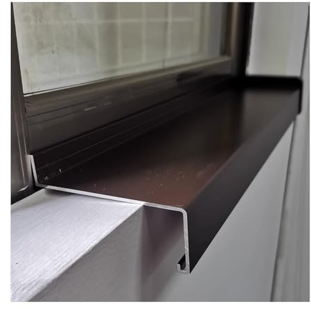 XILYZMO Aluminum Alloy Window Sill Cover, Custom Sizes Aluminum Alloy Window Sill Protector, Window Edging Rainproof Window Sill Nosing， 2mm Thickness Ledge Guard Protectors