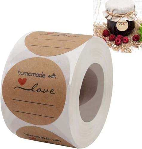500 Aufkleber zum Beschriften, Selbstklebende Marmeladen Etiketten | Sticker Hochzeit für Gastgeschenke, Einmachgläser, Flaschen und handgemachte Geschenke