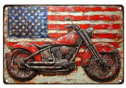 Letrero Metal Motocicletas Motocicletas Rojas Nostálgico Carteles De Metal Decorativo Placa De Pared Póster para Película Tienda Restaurantes Gimnasio 30X20Cm