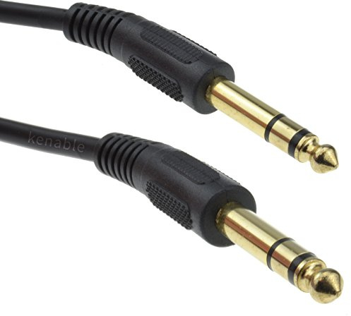 kenable Pro Stereo Audio Cable 6.35mm Jack Plug to 6.35mm Jack Plug Gold Plated Connectors 4m Black