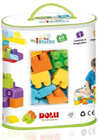 DOLU My 1st Big Blocks Kids Blockspielzeug-Aktivität – 60 Stück