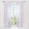 HongYa 1er-Pack Voile Gardine Transparenter Vorhang mit Schlaufen Wellen Druck H/B 145/140 cm Weiß Beere