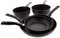 Pradel Excellence - Set de 3 Poêles 20/24/28 cm + 2 Casseroles 18/20 cm - Aluminium Forgé - Revêtement Anti-Adhésif Façon Pierre - Manche Fixe - Tous Feux y compris Induction