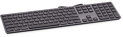 LMP 18293 USB-Tastatur mit Ziffernblock und 110 Tasten, Space Grey [US-Layout]