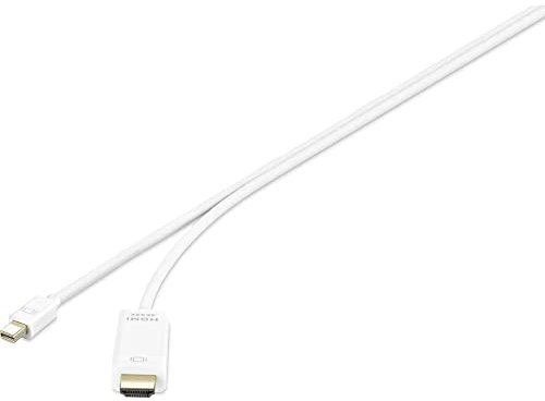 Renkforce Mini-DisplayPort/HDMI Adapterkabel Mini DisplayPort Stecker, HDMI-A Stecker 3.00 m Weiß RF-3697526 vergolde