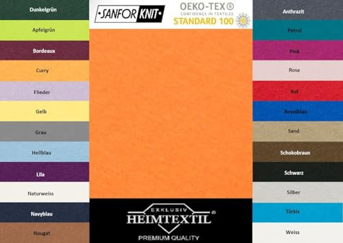 EXKLUSIV HEIMTEXTIL Marke Jersey Spannbettlaken 180-200 x 200 cm 100% Baumwolle Öko - Tex Zertifiziert, Markenqualität, Matratzenhöhe bis 25 cm, Terrakotta