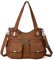 KL928 Tasche Damen Handtasche Umhängetaschen Damenhandtasche Schultertasche Lederhandtasche elegante Taschen hand taschen Henkeltaschen für frauen mit vielen fächern (Braun)