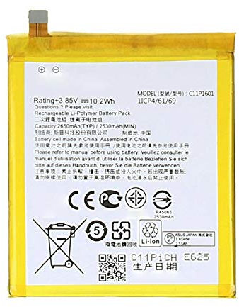 Ellenne Store Akku kompatibel mit Asus ZenFone 3 ZE520KL ZB501KL C11P1601 mit hoher Kapazität 2650 mAh inklusive Demontage-Set