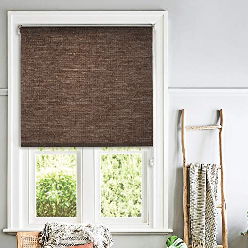 Deco Window Chic Roller Blinds for Windows (122 CM W X 213 CM L, Fossil) Semi Blackout Polyester Curtain Shades Light Blocking Sun UV Protection Sunshade for Home & Office Inside Outside Mount