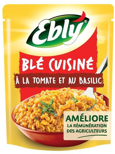 EBLY Blé Micro-ondable Tomate et Basilic 2mn 220g