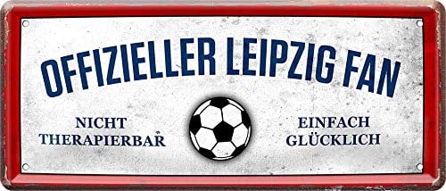 Blechschilder OFFIZIELLER Leipzig Fan Metallschild für Fußball Begeisterte Deko Artikel Schild Geschenkidee 28x12 cm