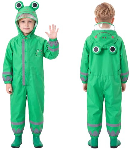 JinBei Imperméable à Capuche Enfant Léger Respirant, 7-10 Ans, Vert