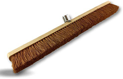 Balai d'atelier Type cantonnier | Lot de 6 | Piste Extérieur | Longueur 80 cm | Garnissage Brosse Fibre Coco Naturel | Semelle Bois | Douille métal boulonnée Ø 28 mm | sans Manche | Kibros 2080x6