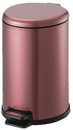 SMSOM Poubelle de 5 litres de Salle de Bains Ronde, Or en Acier Inoxydable d'or Rose Home Chambre d'hôtel Peut Continuer à Ouvrir la Poubelle de Type pédale muette (Color : Rose Gold, Size : 10L)