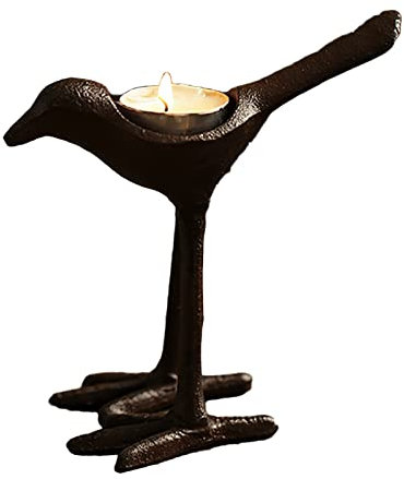 Antike Kerzenhalter, Gusseisen Lange Füße Vögel Art Deco Kerzenständer, Schwarzes Vintage Teelicht für Esstisch Heimtextilien (Size : 1 Piece)