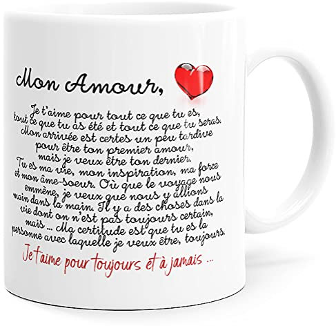 Mug Amour Tirade Idée Cadeau Original Femme Homme Tasse Message drôle Humour Déclaration pour Ami Couple Amoureux Collègue Mari Fiancé Copain Copine pour Anniversaire St Valentin Noël.