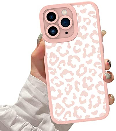ZIYE for iPhone 11 Pro Max Case Pink Leopard Pattern Phone Case with Camera Protection,TPU Silicone Rubber Protective Cover Cheetah Design Cases Compatible with iPhone 11 Pro Max 6.5 Inch