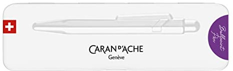 Caran d'Ache Kugelschreiber 849 Colormat-x in der Farbe Violett mit Etui, 0849.605, 1 Stück (1er Pack)