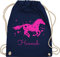Turnbeutel Rucksack - Pferd - Pferde Geschenk Mädchen - Unisize - Navy Blau - kindergarten pferderucksäcke pferden horse beutel schule pferderucksack pferdemotiv sportbeutel maedchen