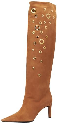 Pinko Lehar Stivale Suede+Decoro OCC, Moda Donna, L57_Marron, 41 EU