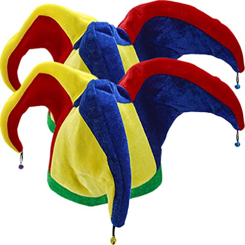 COHEALI 2st Dreieckiger Clown-hut Cosplay-outfits Partyhüte Für Erwachsene Regenbogen-clown-hüte Feier Karneval Kappen Narren-kopfstück Mittelalterlicher Hut Bilden Kind Tuch Erwachsener