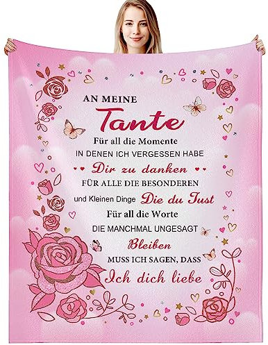 G-dake Geschenk für Tante, Decke An Meine Geburtstagsgeschenke für Tanten von Nichten und Neffen Geschenkideen für Muttertag Valentinstag Hochzeit Weihnachten, Kuscheldecke Flauschig 150x200cm