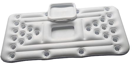 INOOMP Aufblasbarer Tisch Für Wasser Mit Becheröffnungen Eisbehälter Und Wasserspender Tragbar Für Outdoor-aktivitäten Und Poolpartys Weiß
