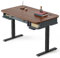 FEZIBO Ganzes-Stück Mid-Century-Moderner elektrischer Stehschreibtisch mit Schublade und offenem Stauraum, 120 x 60 cm Sit-Stand-Heimbüroschreibtisch, Nebelblau Walnuss(2 Pakete)