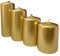 Set 4 candele a cilindro oro centrotavola di natale in cera decorazioni addobbi natalizi casa tavola decorative