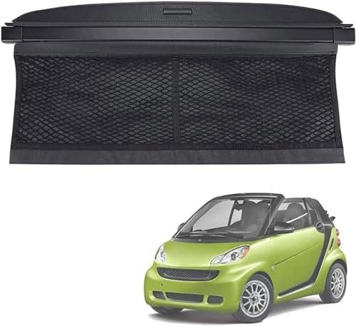 LAGNY Auto Einziehbare Hintere Kofferraum Hutablage für Smart 451 Fortwo 2007 2008 2009 2010 2011 2012 2013 2014, Schattenschutz PrivatsphäRe Vorhang ZubehöR