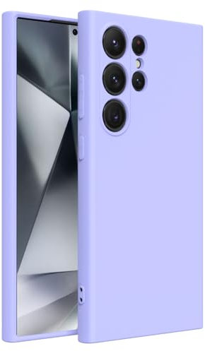 Captor Cover Custodia Colorata in Silicone Liquido per Samsung Galaxy S24 Ultra, Alta Qualità con Bordo Rialzato per Schermo e Protezione Fotocamera Morbida Con Microfibra Interna (Lavanda Blu)