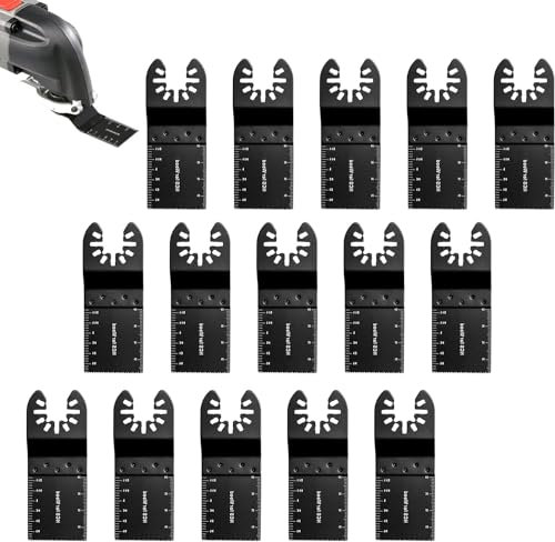 34mm Oscillating Tool Blades,15 Pcs Multi Tool Blade, High Carbon Steel Oscillating Saw Blades, for Cutting Wood, Metal, Plastic etc