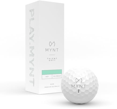 MYNT Talent Soft | Premium Golfbälle | Surlyn Beschichtung | 350 Dimple Design | Für Profis & Anfänger | Golfball in Weiß (3 Golfbälle)