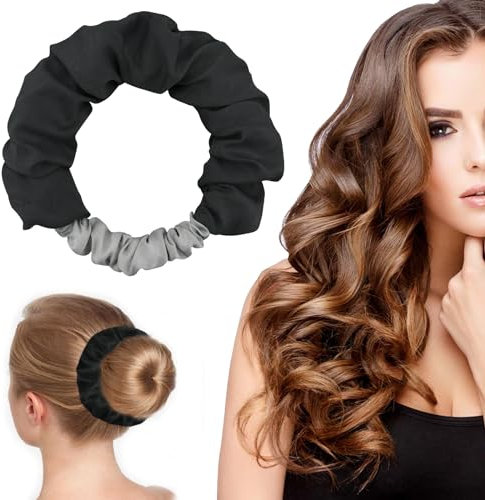 Locken Ohne Hitze, Lockenwickler über Nacht, Neue Heatless Curls Overnight Blowout Lockenband für Lange Haare, Hair Curler Geschenke für Mädchen-Schwarz (Not Hair Rope)