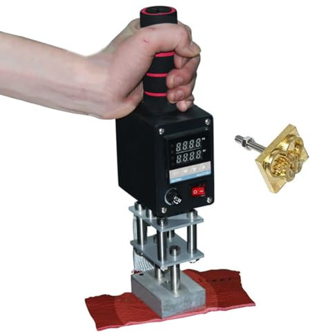 Handheld Hot Stamping Machine, Adjustable Temperature Leather Creasing Machine, 0~400°C Digital Temperature Control, 5-7CM pure copper heating plate, for Leather, Cloth, Wood