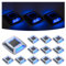 hoyiours Luci Solari Esterno 12 Articoli Segnapasso LED Esterno Impermeabile IP68 Lampione Solare Blu Faretti Giardino Solari 24LM Luci LED Solari da Esterno Giardino per Terra, Scale e Piscina