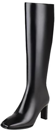 Generisch 1 euro artikel ohne versandkostenWinterstiefel Damen Einfarbige Mid Calf Cowboy Stiefel Damen Flach Rutschfeste Laufsohle Elegant Klobiger Blockabsatz Sp sandalen sale damen