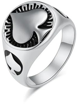 Ring Ringe Damen Bijouterie Herren Poker Ace of Spades Ring Ringe Herren Nische Glücksbringer Accessoires Hipster Wear Handschmuck 13 Silber