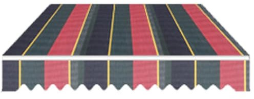 Tenda da sole retrattile per esterni, in tessuto, a strisce, rosa, 6 x 3,5 m