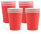 PARTY GO Lot de 16 gobelets en carton jetables pour dîner et dessert - Fournitures de fête pour remise de diplôme, vacances, mariage, fête d'anniversaire, fête prénatale, rouge