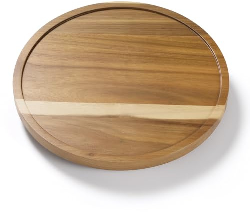 LAMU Akazienholz Drehteller für Küche, Lazy Susan aus Holz für Schrank, Arbeitsplatte und Vorratsschrank-Organisation, 30.5cm