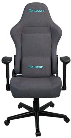 Nacon - Silla Gaming PCCH-380 Silla Gaming Ergonómica con Reposabrazos 2D, Cojín Lumbar, Reclinable, Color Gris Oscuro