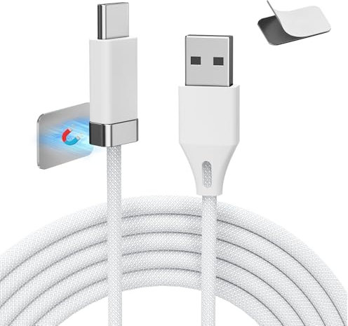 Magtame Staycable Câble USB vers USBC avec support magnétique, 5 FT/1,5 m USB-A vers type C, charge rapide et gestion des câbles de bureau, compatible avec iPhone 15 16 Pro Max