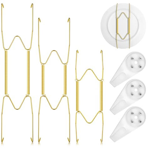 Wandteller Tellerhalter Mit Wandhaken, 3 Größen Unsichtbare Tellerhänger, 6 Stück Telleraufhänger Für Die Wand, Wand Teller Aufhänger Für Küche Und Wohnraum