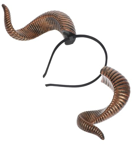 TOVINANNA Widderhörner-cosplay Stirnband Mit Abnehmbaren Hörnern Aus Pu-material Schafshorn-kopfbedeckung Für Halloween-partys Gothic-schönheit Haar-accessoire Stierhorn-stirnband Für