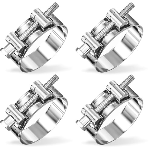 Jyvex 4 fascette stringitubo, in acciaio inox 304, 56-59 mm | Fascetta di serraggio in acciaio inox V2A, per tubi di scarico della piscina, universale, robusta