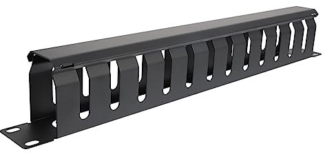 Operitacx Cable Organizer Metal Slot Rackmount for Wiring Management Durable Horizontal Design with Detachable Cover for Server Cabinets and Cable Storage