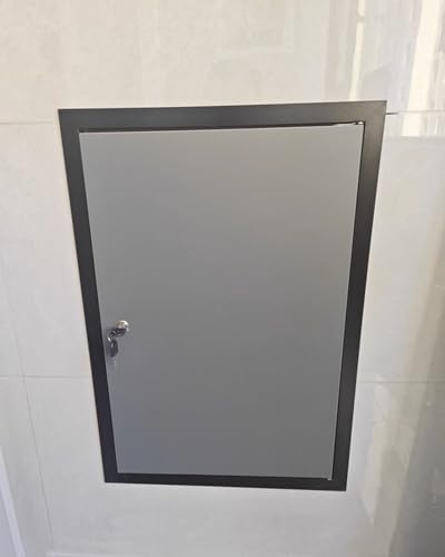 Vibeo Revisionsklappe Abschließbare Zugangstür für Trockenbau/Dachboden, Schalldämmende Serviceklappe Aus Aluminium, Große Dachboden-Revisionsklappe für Klimaanlage(Dark Gray,24x24in(61x61cm))
